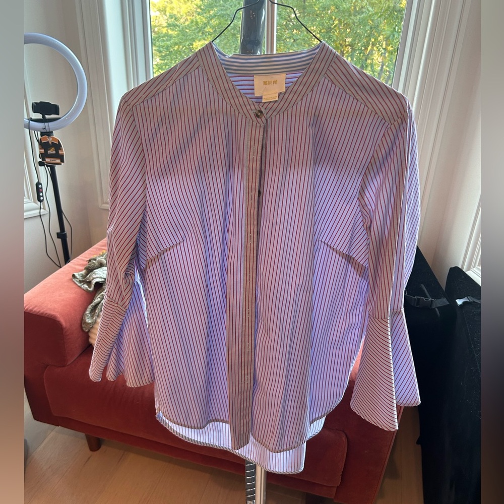 Anthro Maeve Flutter Sleeve Blouse